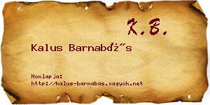 Kalus Barnabás névjegykártya
