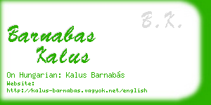 barnabas kalus business card